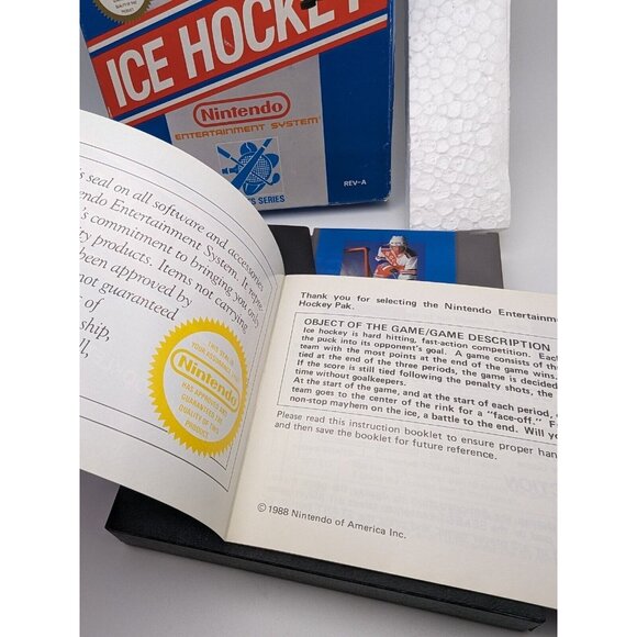 Ice Hockey (Nintendo NES, 1988) CIB w/ Box, Game, Manual & Sleeve ~ Tested Works - Picture 12 of 12